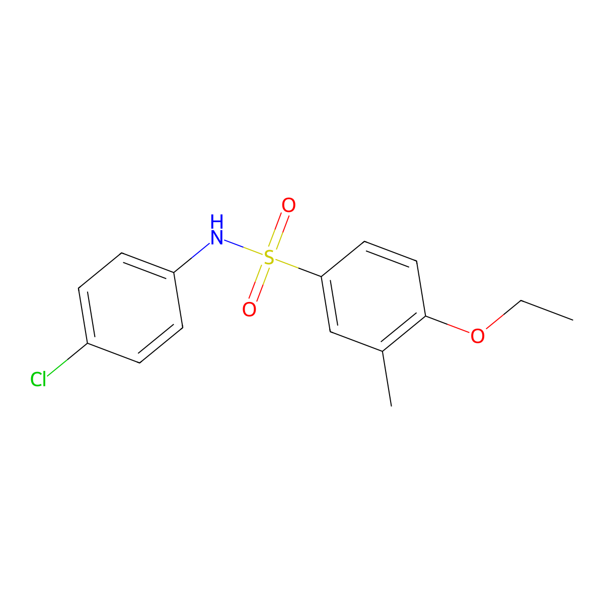 N-(4-chlorophenyl)-4-ethoxy-3-methylbenzenesulfonamide molecular structure, CAS 791844-00-3