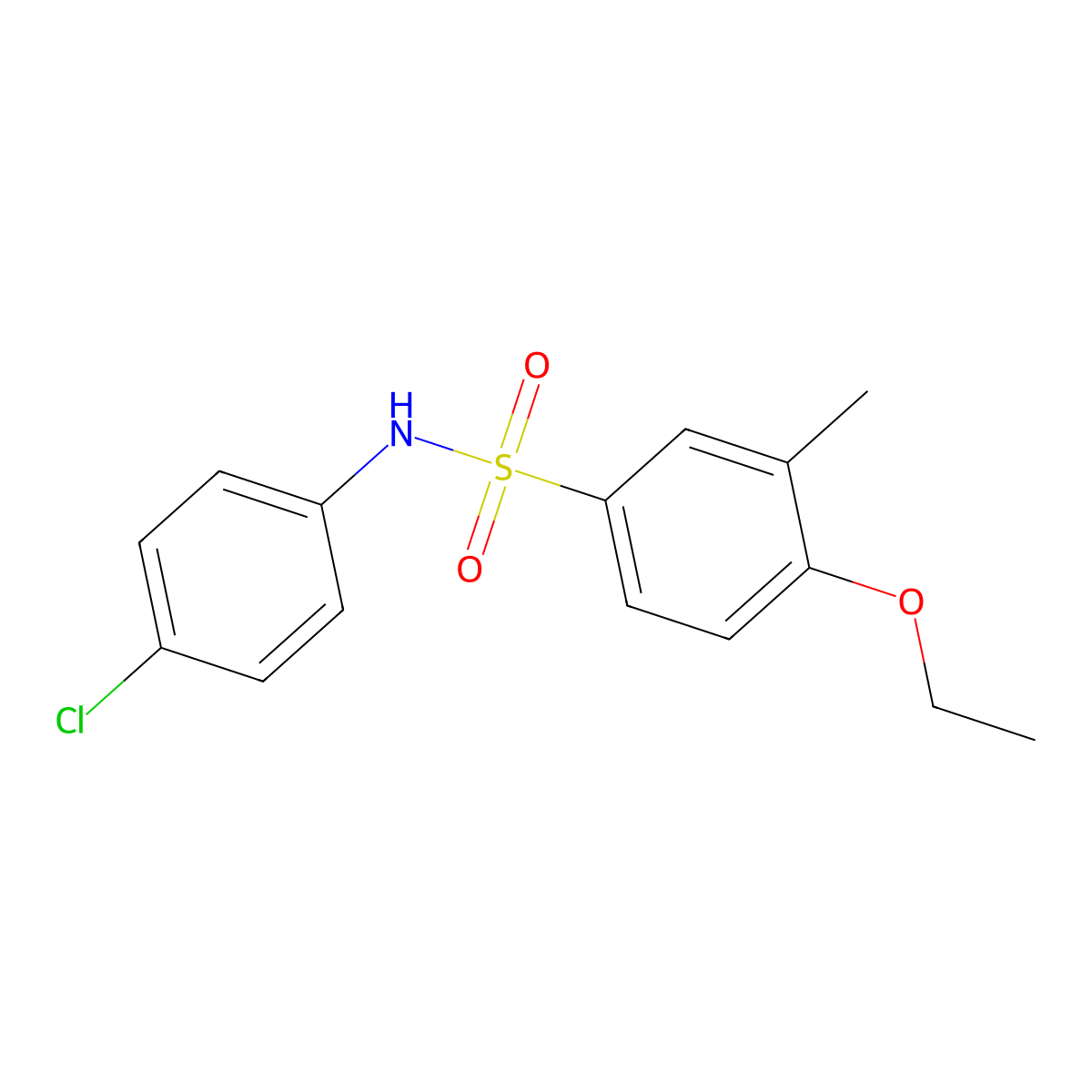 N-(4-chlorophenyl)-4-ethoxy-3-methylbenzenesulfonamide molecular structure, CAS 791844-00-3