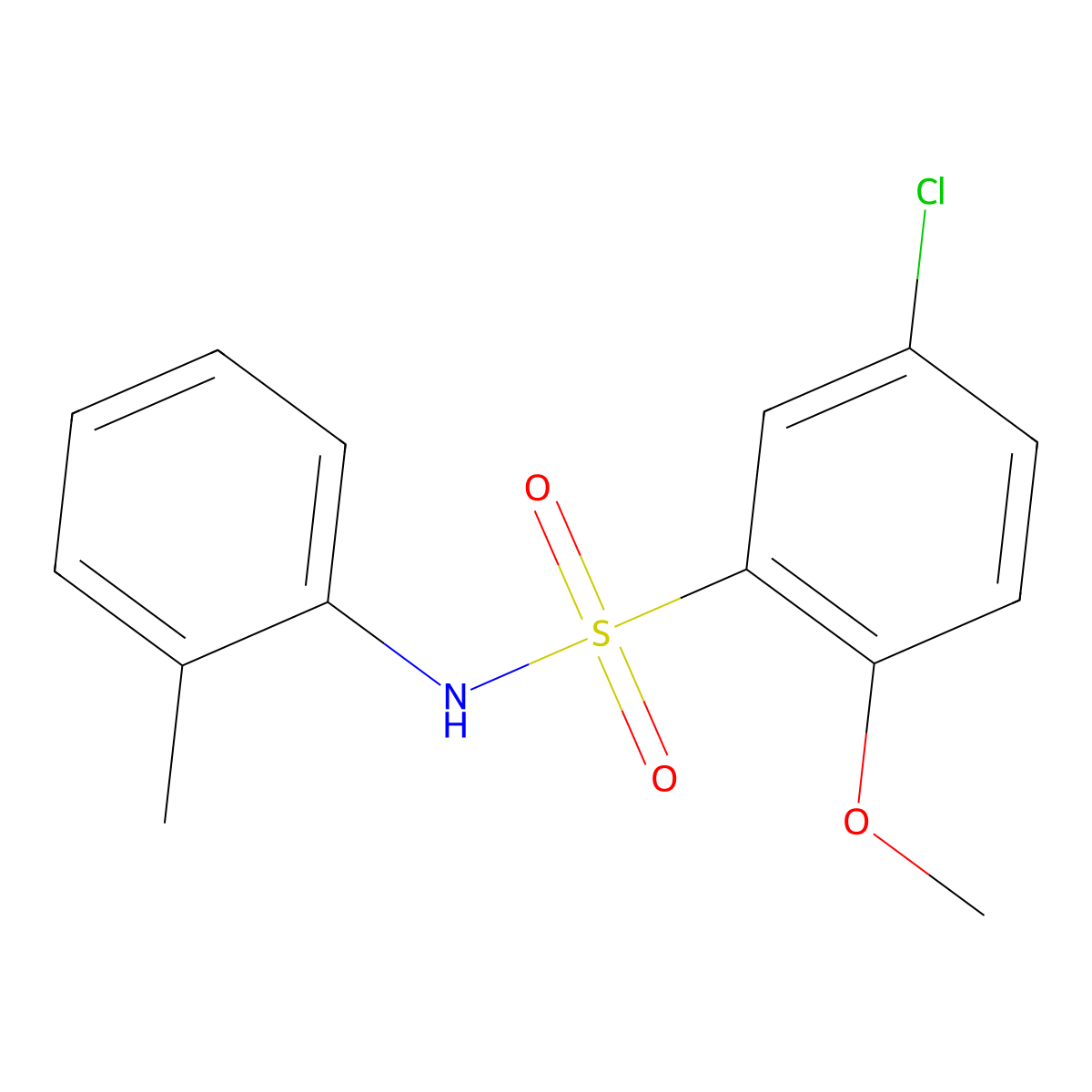 5-chloro-2-methoxy-N-(2-methylphenyl)benzenesulfonamide molecular structure, CAS 791844-01-4