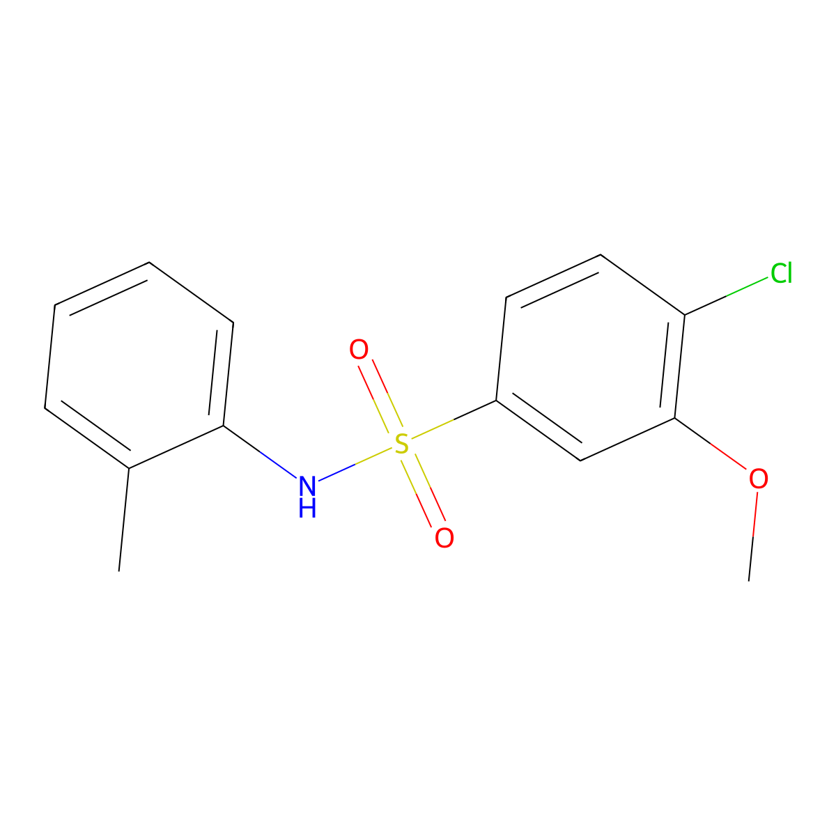 4-chloro-3-methoxy-N-(2-methylphenyl)benzenesulfonamide molecular structure, CAS 791844-03-6