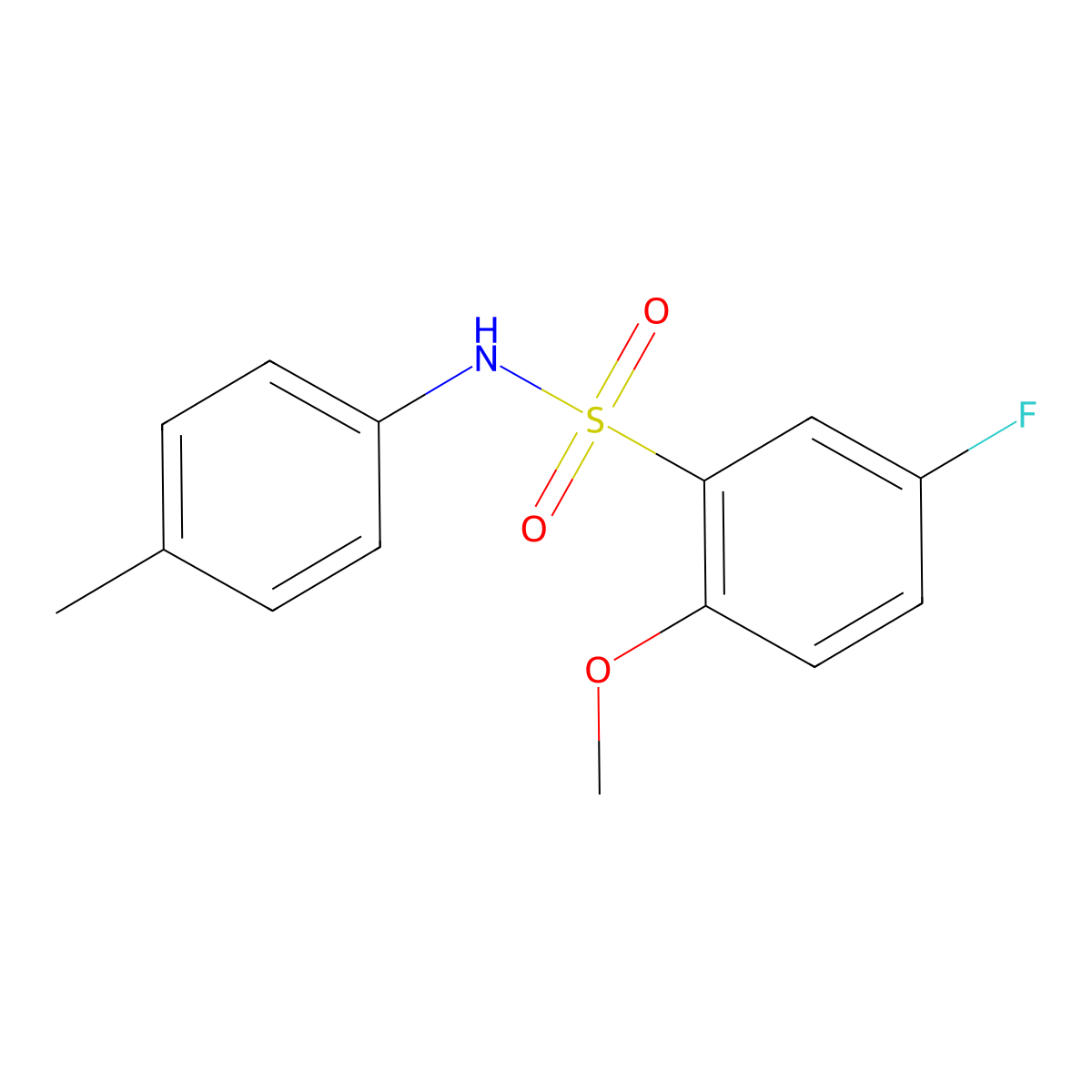5-fluoro-2-methoxy-N-(4-methylphenyl)benzenesulfonamide molecular structure, CAS 791844-06-9
