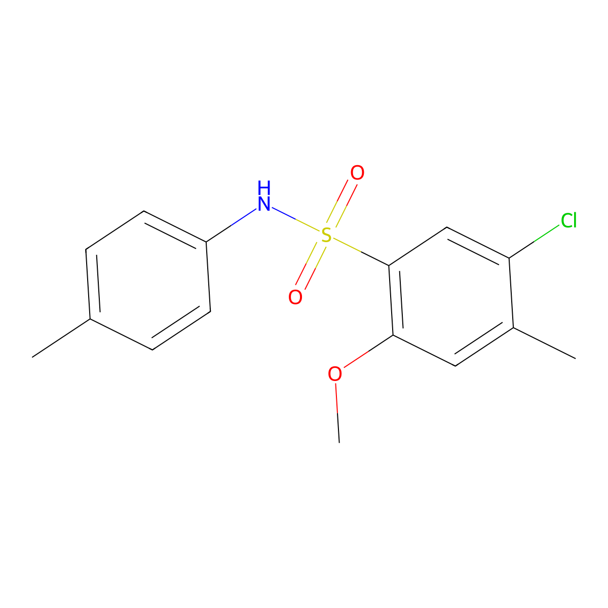5-chloro-2-methoxy-4-methyl-N-(4-methylphenyl)benzenesulfonamide molecular structure, CAS 791844-07-0