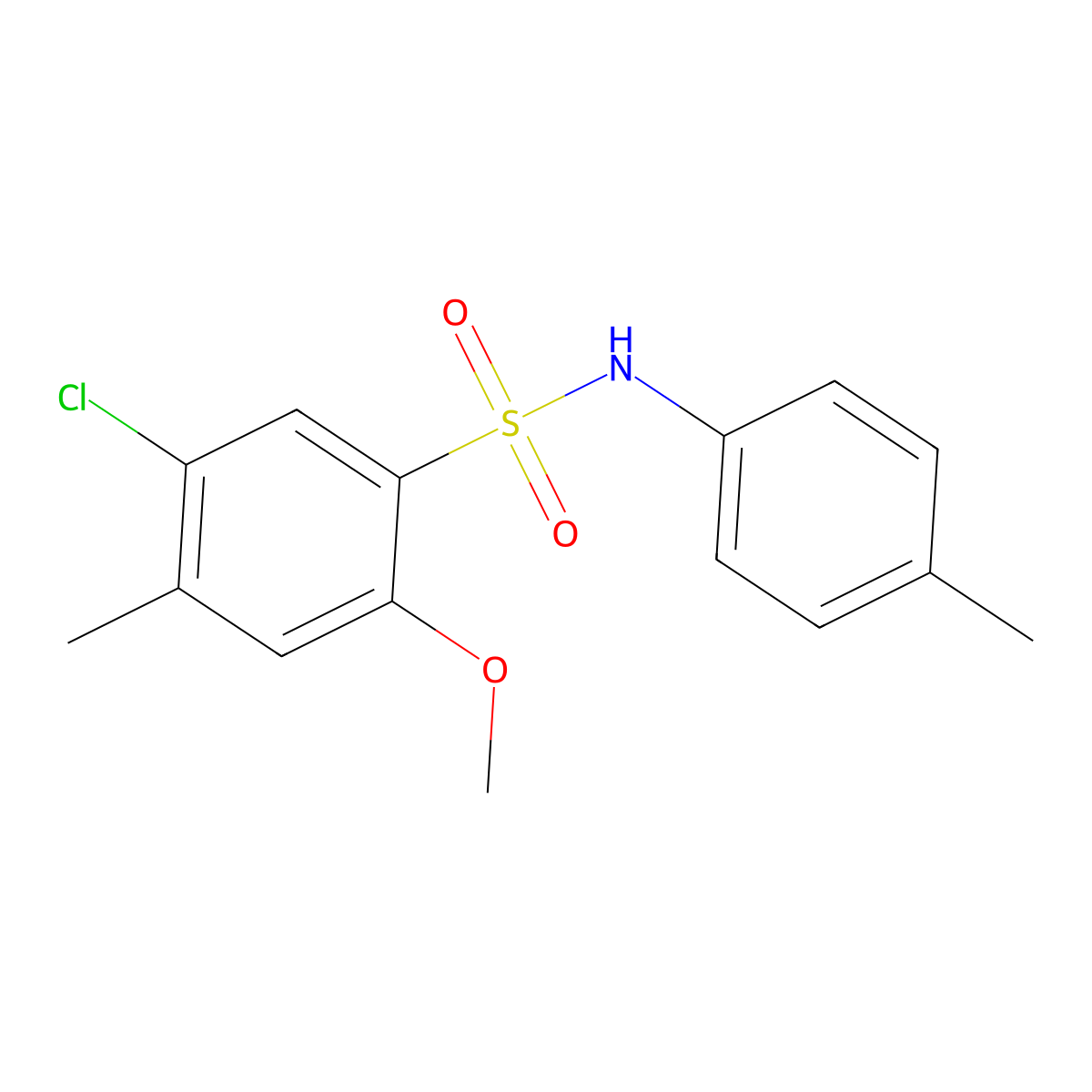 5-chloro-2-methoxy-4-methyl-N-(4-methylphenyl)benzenesulfonamide molecular structure, CAS 791844-07-0