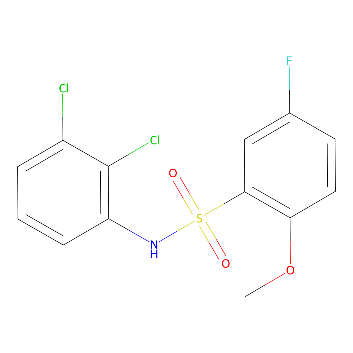 N-(2,3-dichlorophenyl)-5-fluoro-2-methoxybenzenesulfonamide molecular structure, CAS 791844-13-8