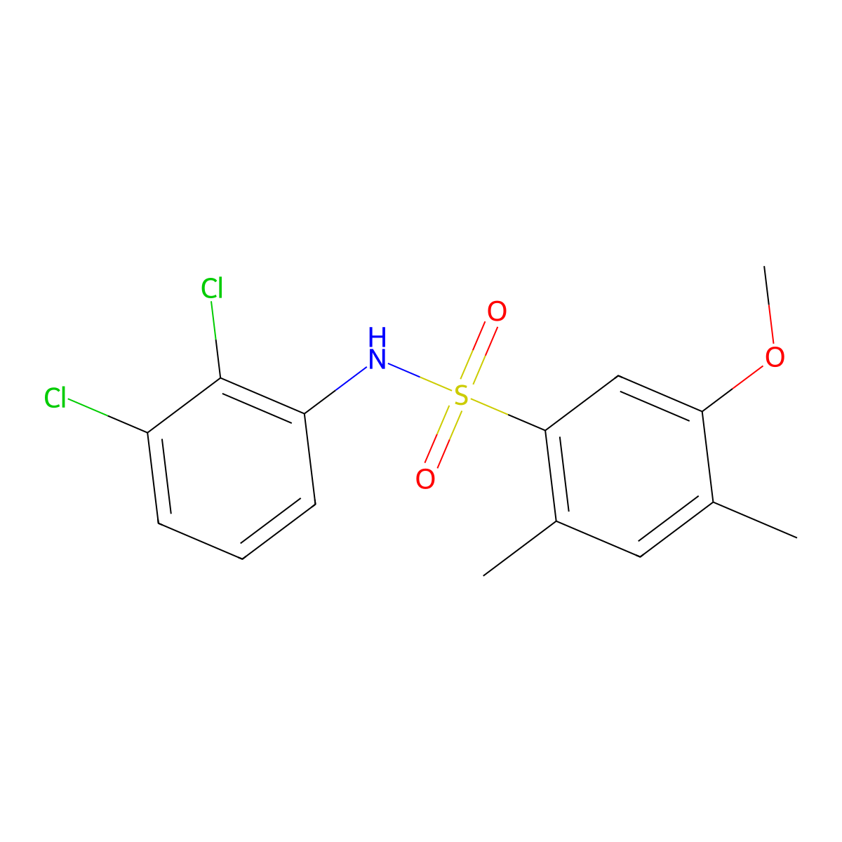 N-(2,3-dichlorophenyl)-5-methoxy-2,4-dimethylbenzenesulfonamide molecular structure, CAS 791844-15-0