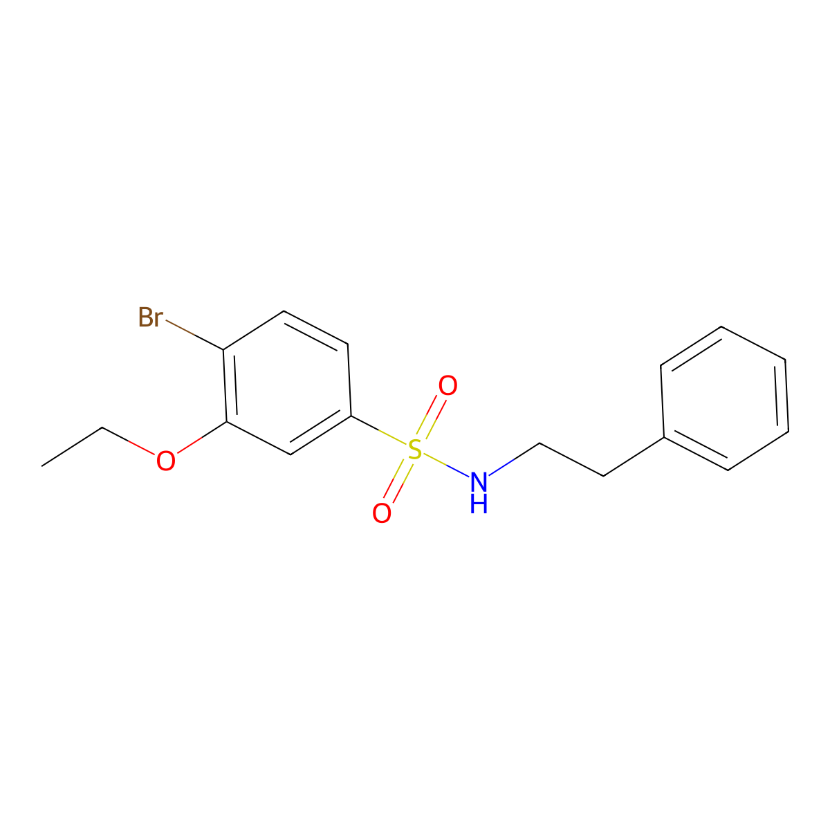 4-bromo-3-ethoxy-N-(2-phenylethyl)benzenesulfonamide molecular structure, CAS 791844-17-2