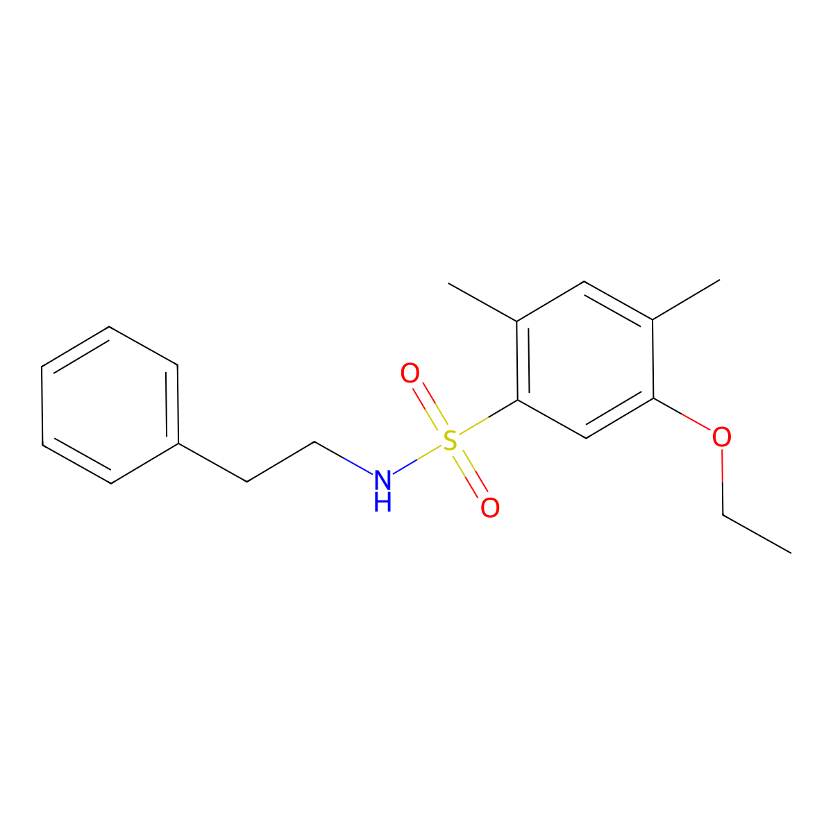 5-ethoxy-2,4-dimethyl-N-(2-phenylethyl)benzenesulfonamide molecular structure, CAS 791844-18-3