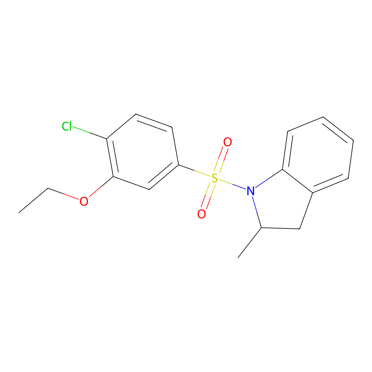 1-Chloro-2-ethoxy-4-[(2-methylindolinyl)sulfonyl]benzene molecular structure, CAS 791844-36-5