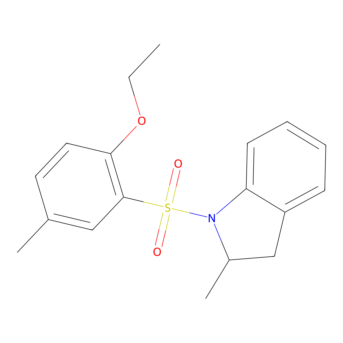 1-[(2-Ethoxy-5-methylphenyl)sulfonyl]-2-methylindoline molecular structure, CAS 791844-38-7