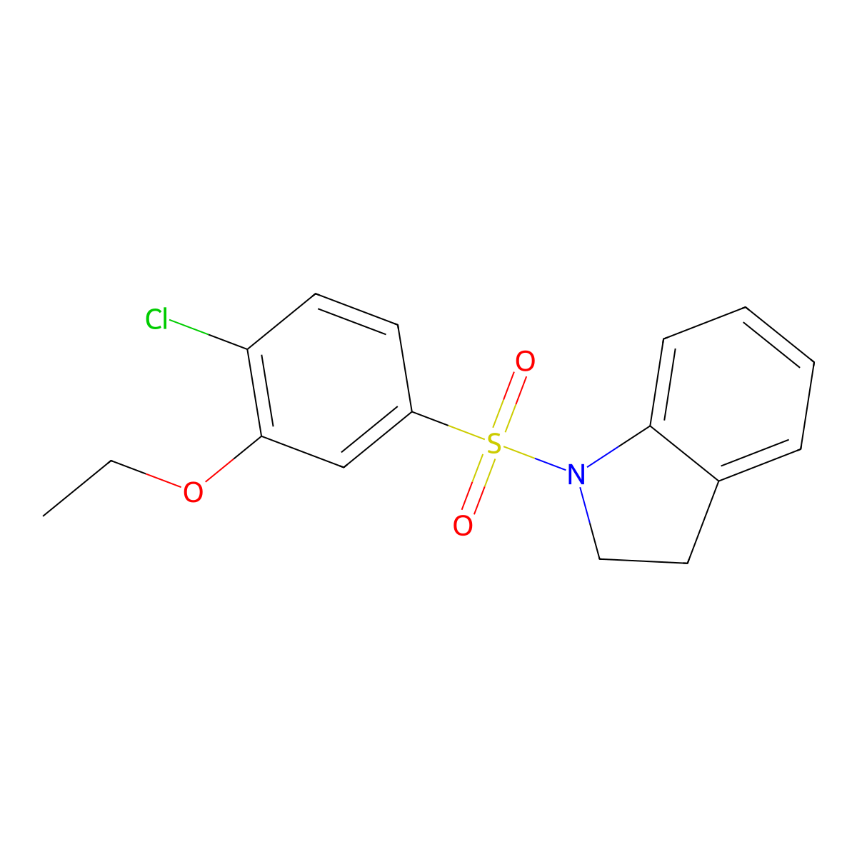 1-Chloro-2-ethoxy-4-(indolinylsulfonyl)benzene molecular structure, CAS 791844-39-8