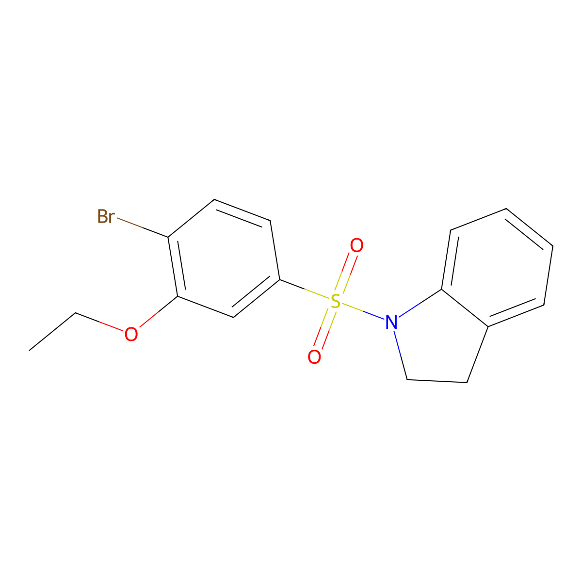 1-Bromo-2-ethoxy-4-(indolinylsulfonyl)benzene molecular structure, CAS 791844-40-1