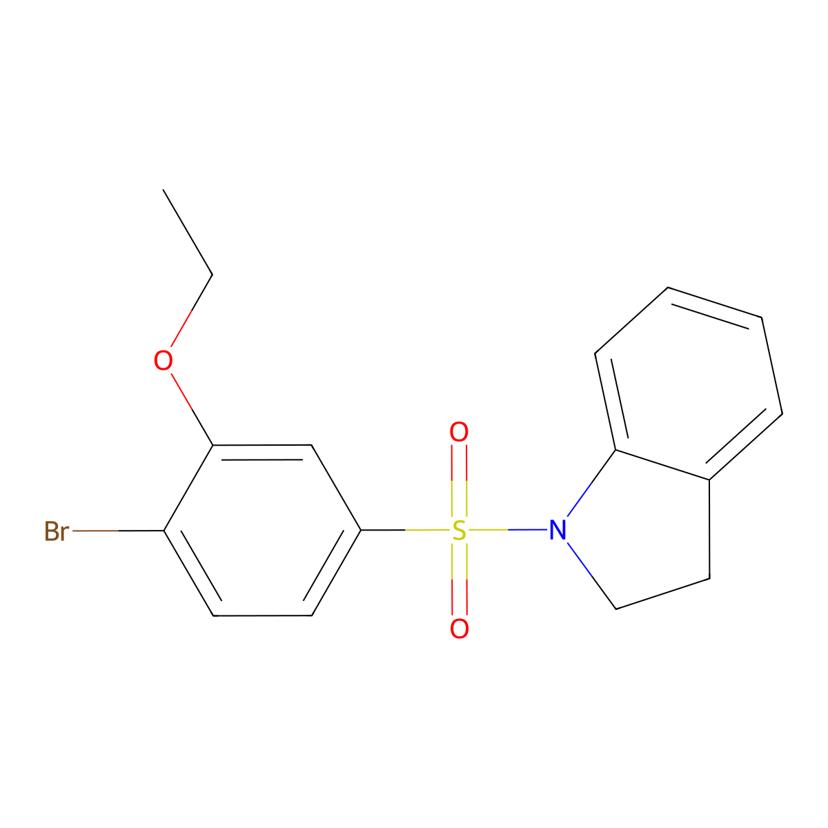 1-Bromo-2-ethoxy-4-(indolinylsulfonyl)benzene molecular structure, CAS 791844-40-1