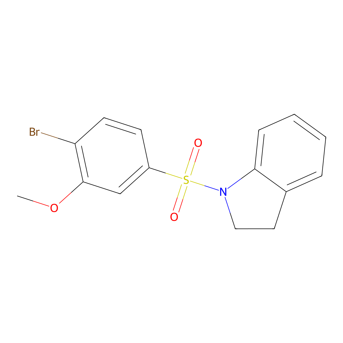 1-Bromo-4-(indolinylsulfonyl)-2-methoxybenzene molecular structure, CAS 791844-41-2