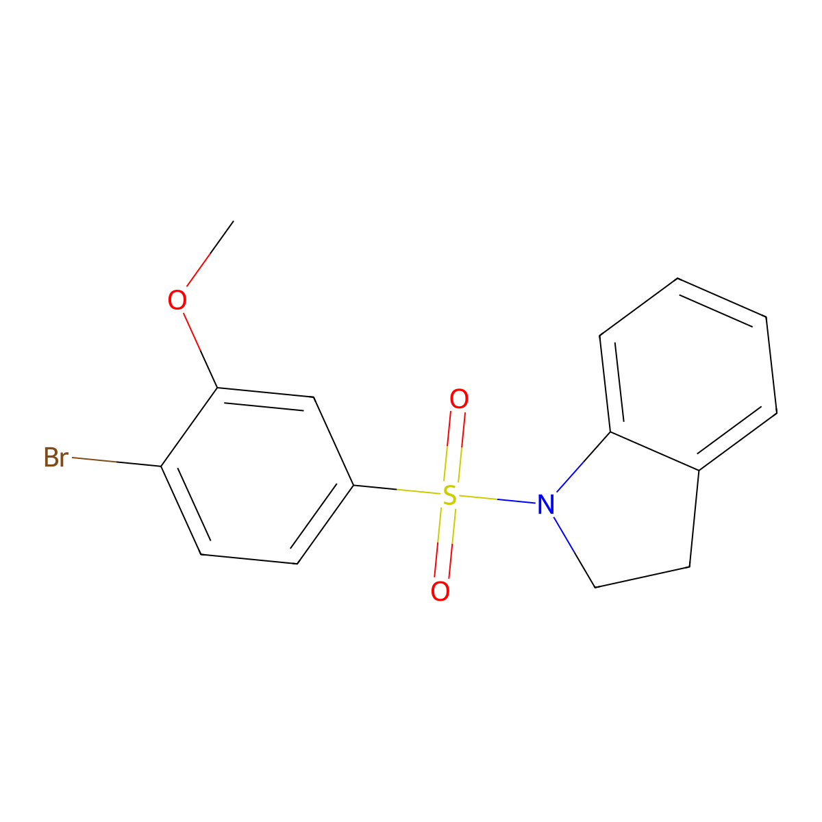 1-Bromo-4-(indolinylsulfonyl)-2-methoxybenzene molecular structure, CAS 791844-41-2