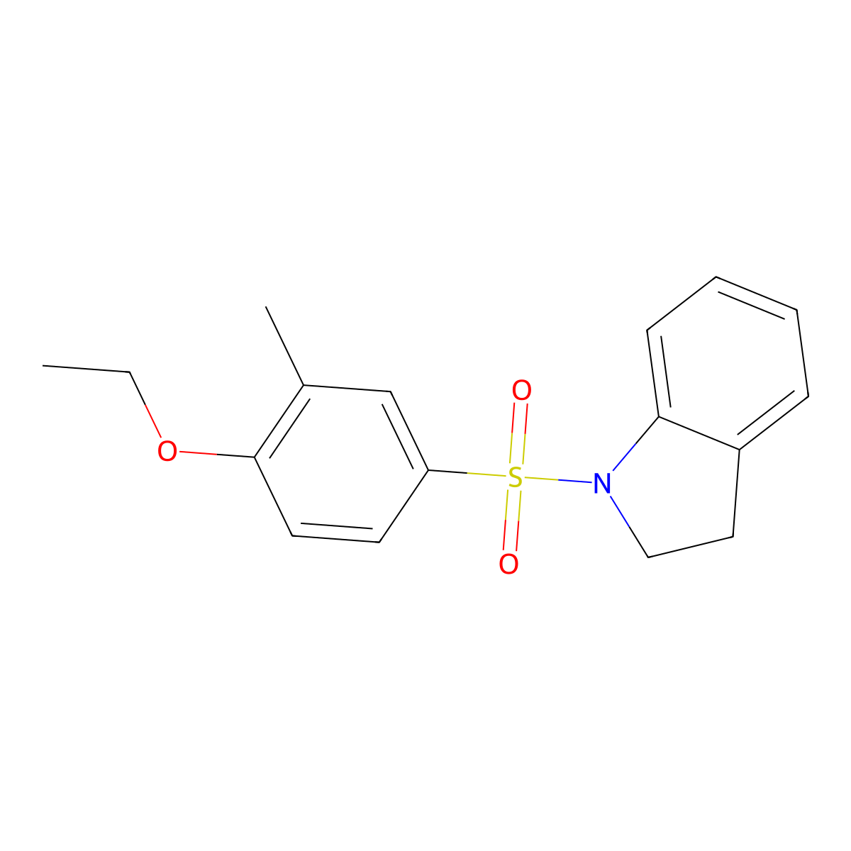 4-(2,3-dihydro-1H-indol-1-ylsulfonyl)-2-methylphenyl ethyl ether molecular structure, CAS 791844-42-3