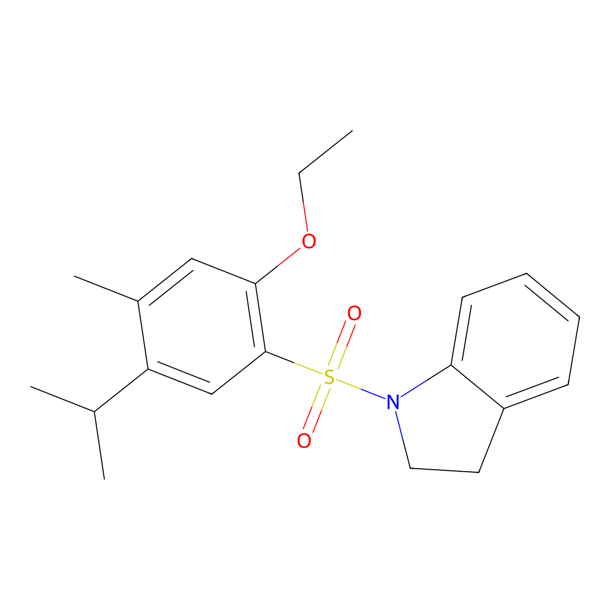 {[2-Ethoxy-4-methyl-5-(methylethyl)phenyl]sulfonyl}indoline molecular structure, CAS 791844-44-5