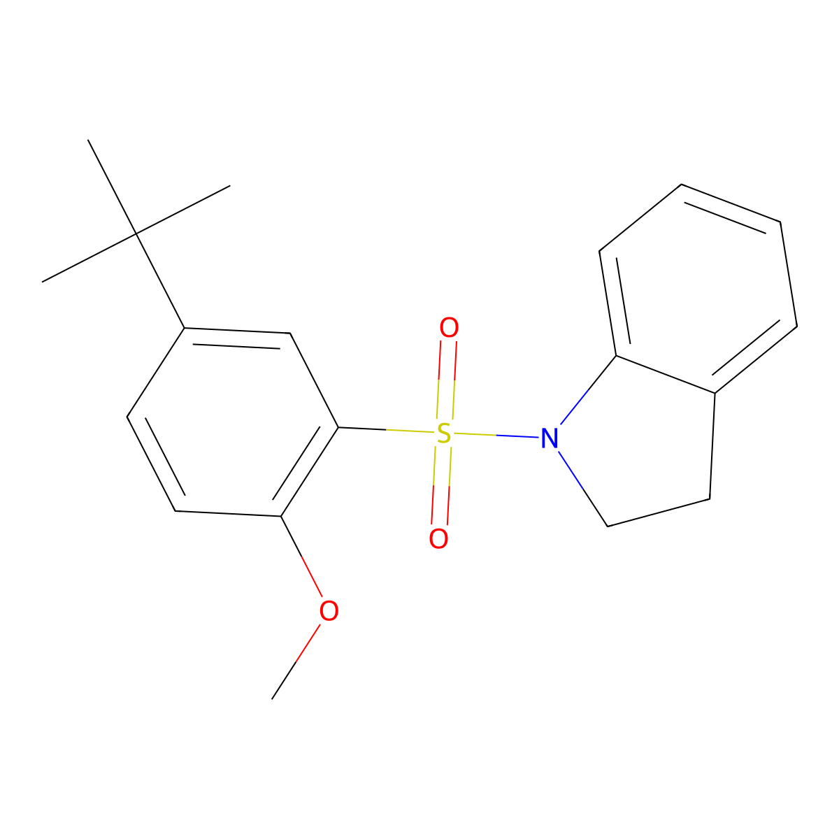 {[5-(Tert-butyl)-2-methoxyphenyl]sulfonyl}indoline molecular structure, CAS 791844-46-7