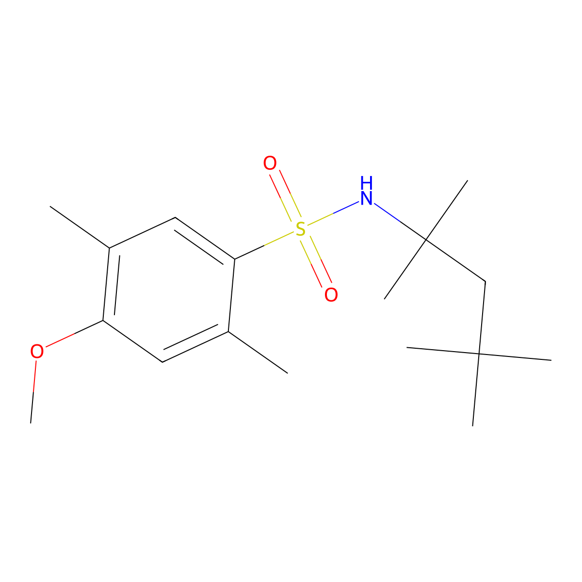 4-methoxy-2,5-dimethyl-N-(1,1,3,3-tetramethylbutyl)benzenesulfonamide molecular structure, CAS 791844-54-7