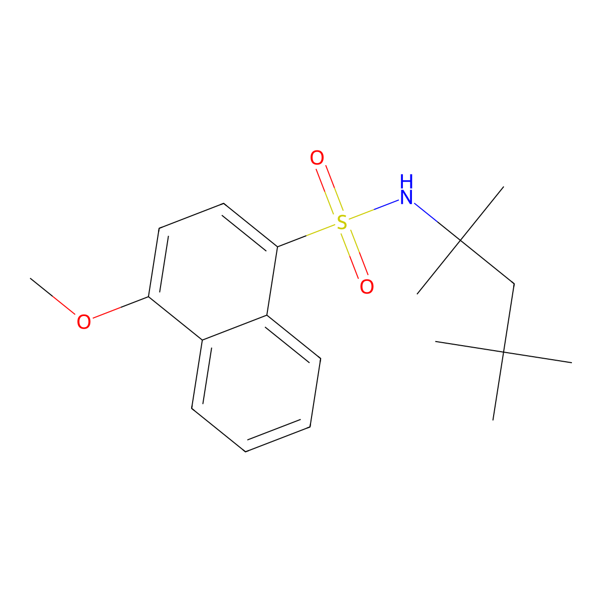 4-methoxy-N-(2,4,4-trimethylpentan-2-yl)naphthalene-1-sulfonamide molecular structure, CAS 791844-55-8