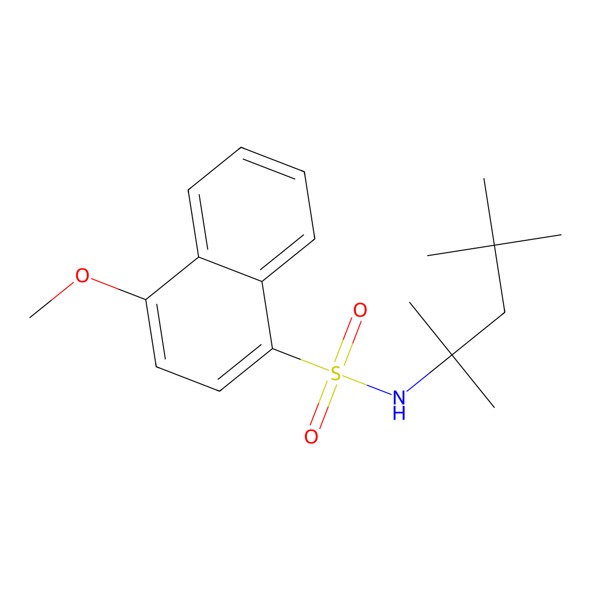 4-methoxy-N-(2,4,4-trimethylpentan-2-yl)naphthalene-1-sulfonamide molecular structure, CAS 791844-55-8