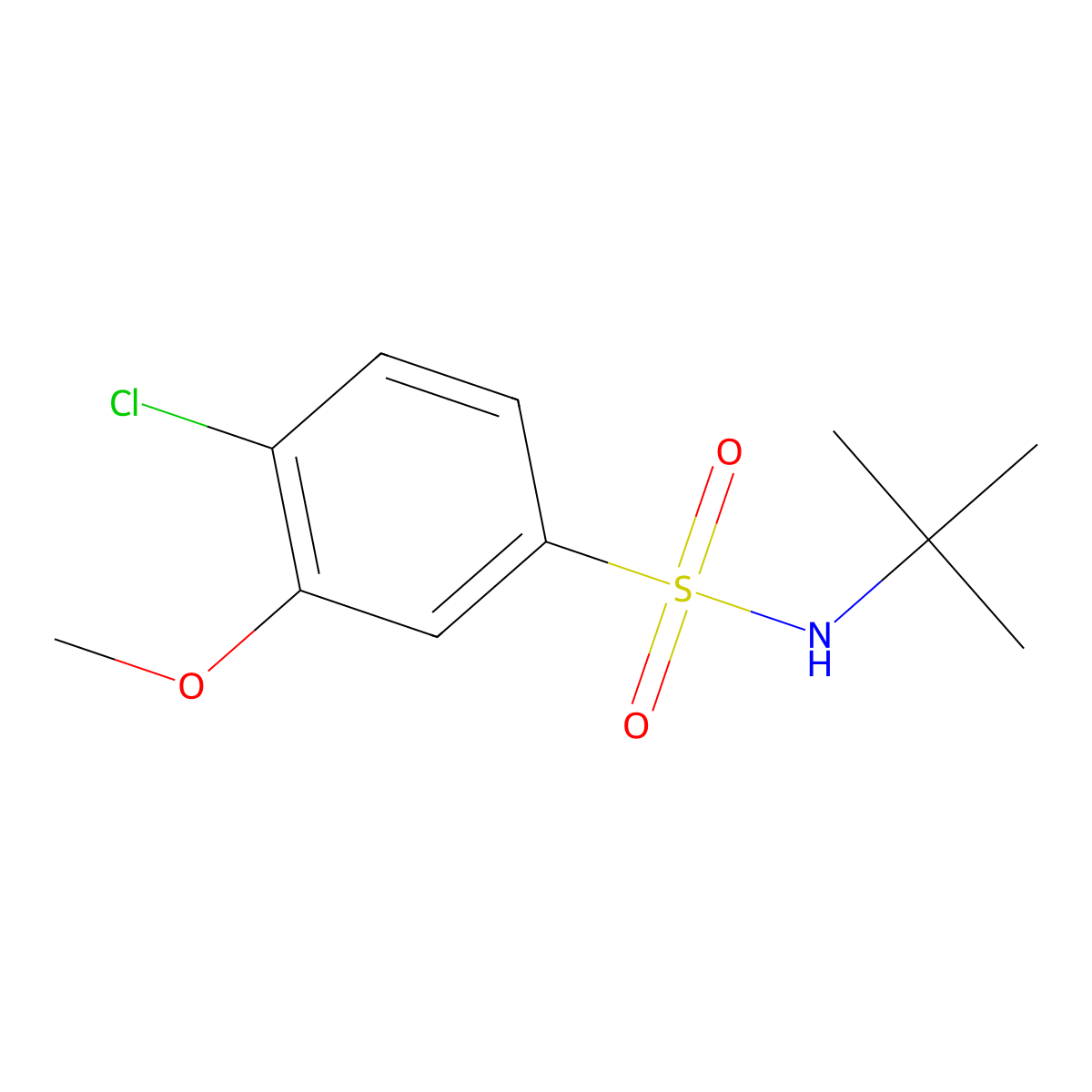 N-tert-butyl-4-chloro-3-methoxybenzenesulfonamide molecular structure, CAS 791844-56-9