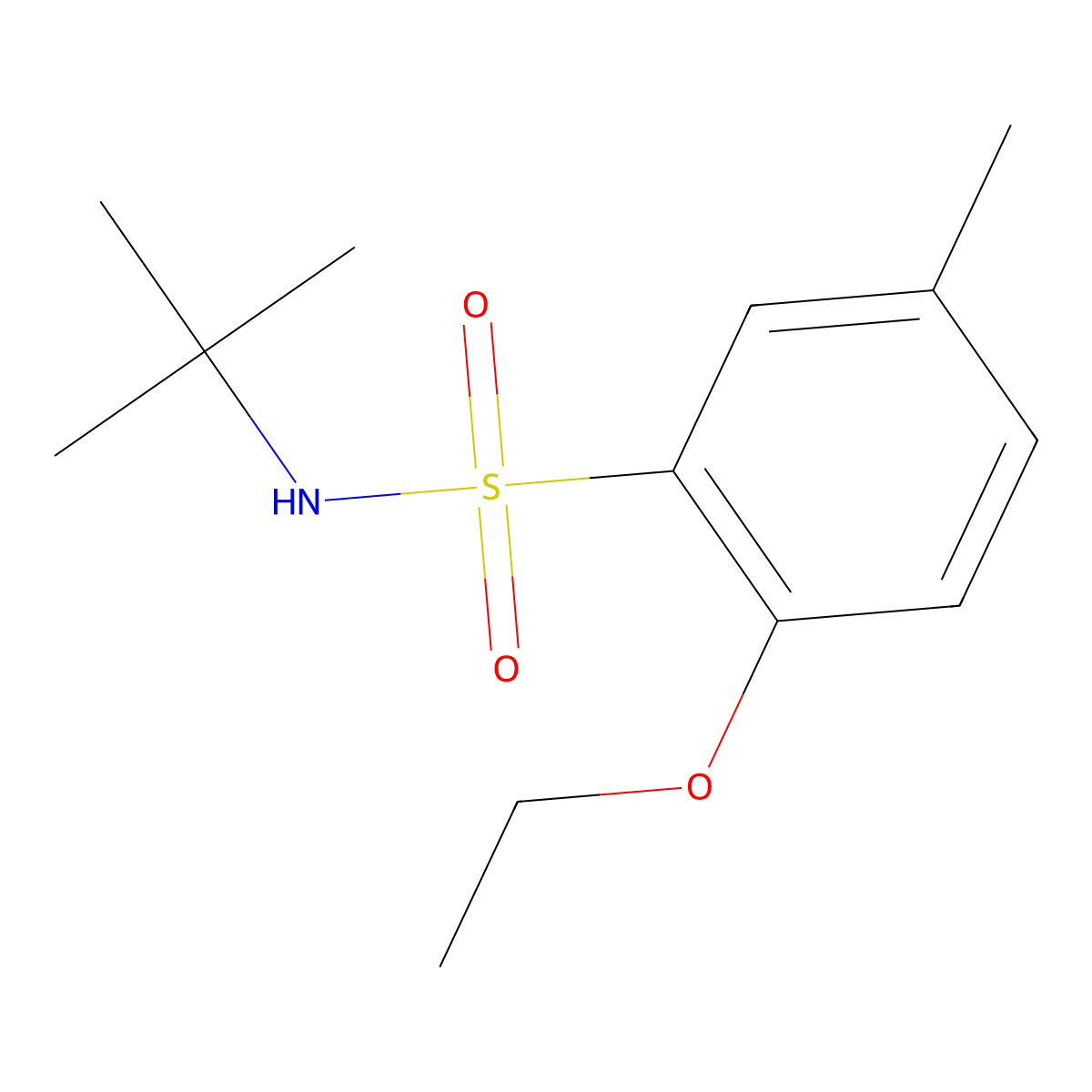 N-tert-butyl-2-ethoxy-5-methylbenzenesulfonamide molecular structure, CAS 791844-58-1