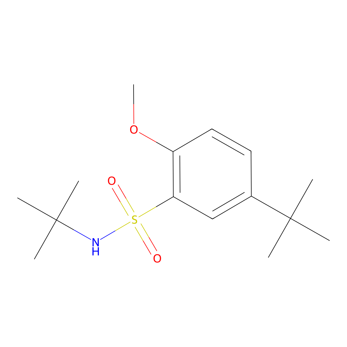 N,5-ditert-butyl-2-methoxybenzenesulfonamide molecular structure, CAS 791844-59-2