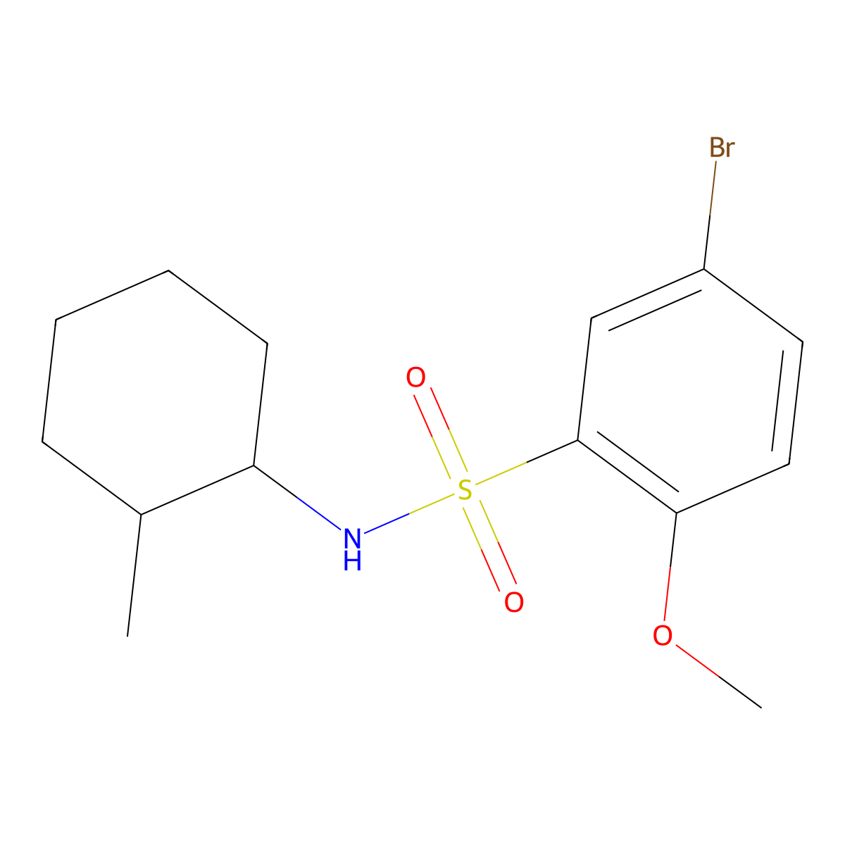 5-bromo-2-methoxy-N-(2-methylcyclohexyl)benzenesulfonamide molecular structure, CAS 791844-76-3