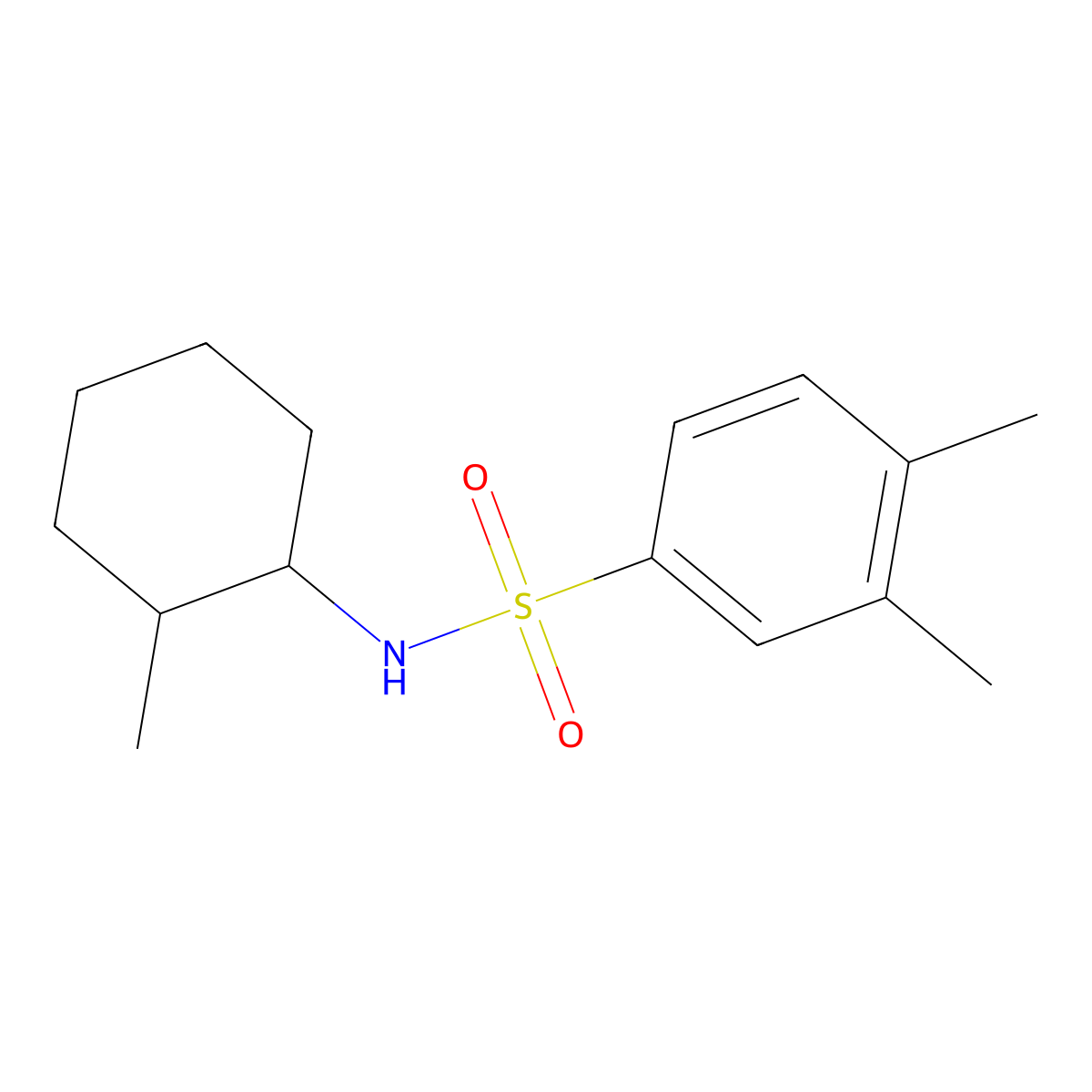 3,4-dimethyl-N-(2-methylcyclohexyl)benzenesulfonamide molecular structure, CAS 791844-78-5