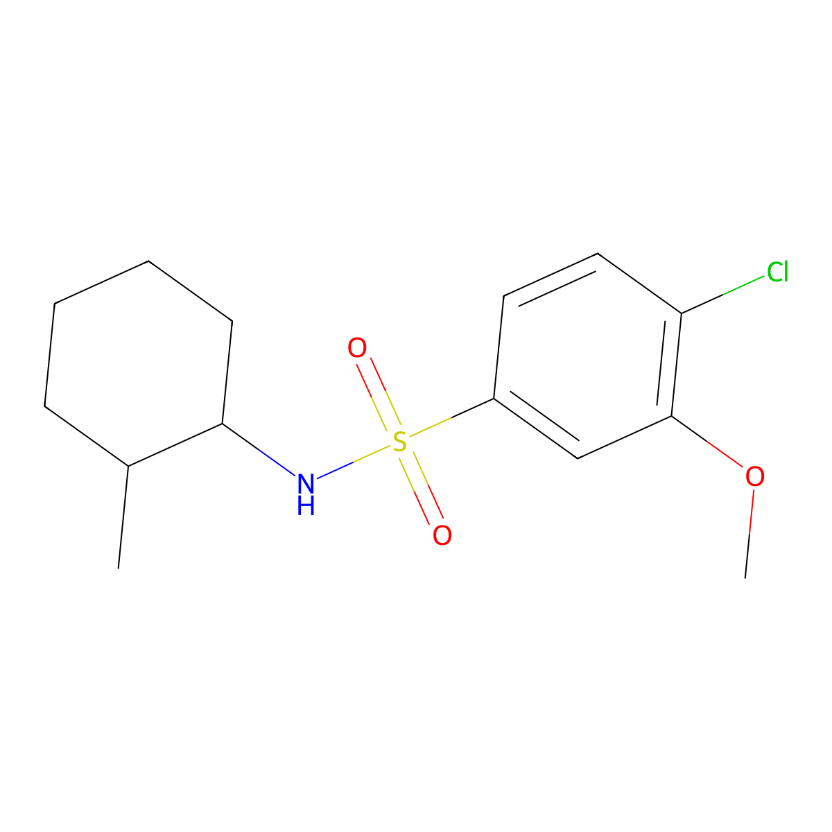 4-chloro-3-methoxy-N-(2-methylcyclohexyl)benzenesulfonamide molecular structure, CAS 791844-79-6