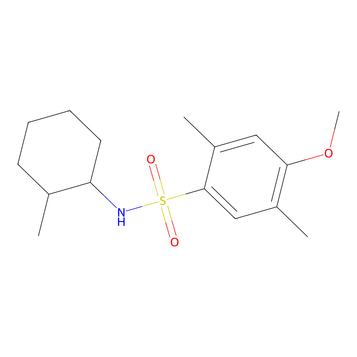 4-methoxy-2,5-dimethyl-N-(2-methylcyclohexyl)benzenesulfonamide molecular structure, CAS 791844-82-1