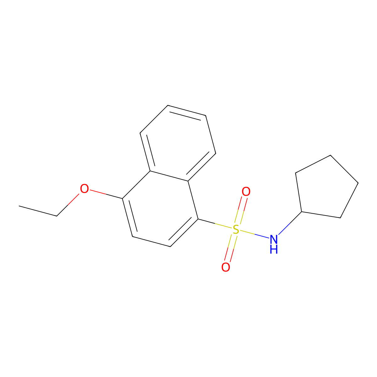 N-cyclopentyl-4-ethoxynaphthalene-1-sulfonamide molecular structure, CAS 791844-84-3