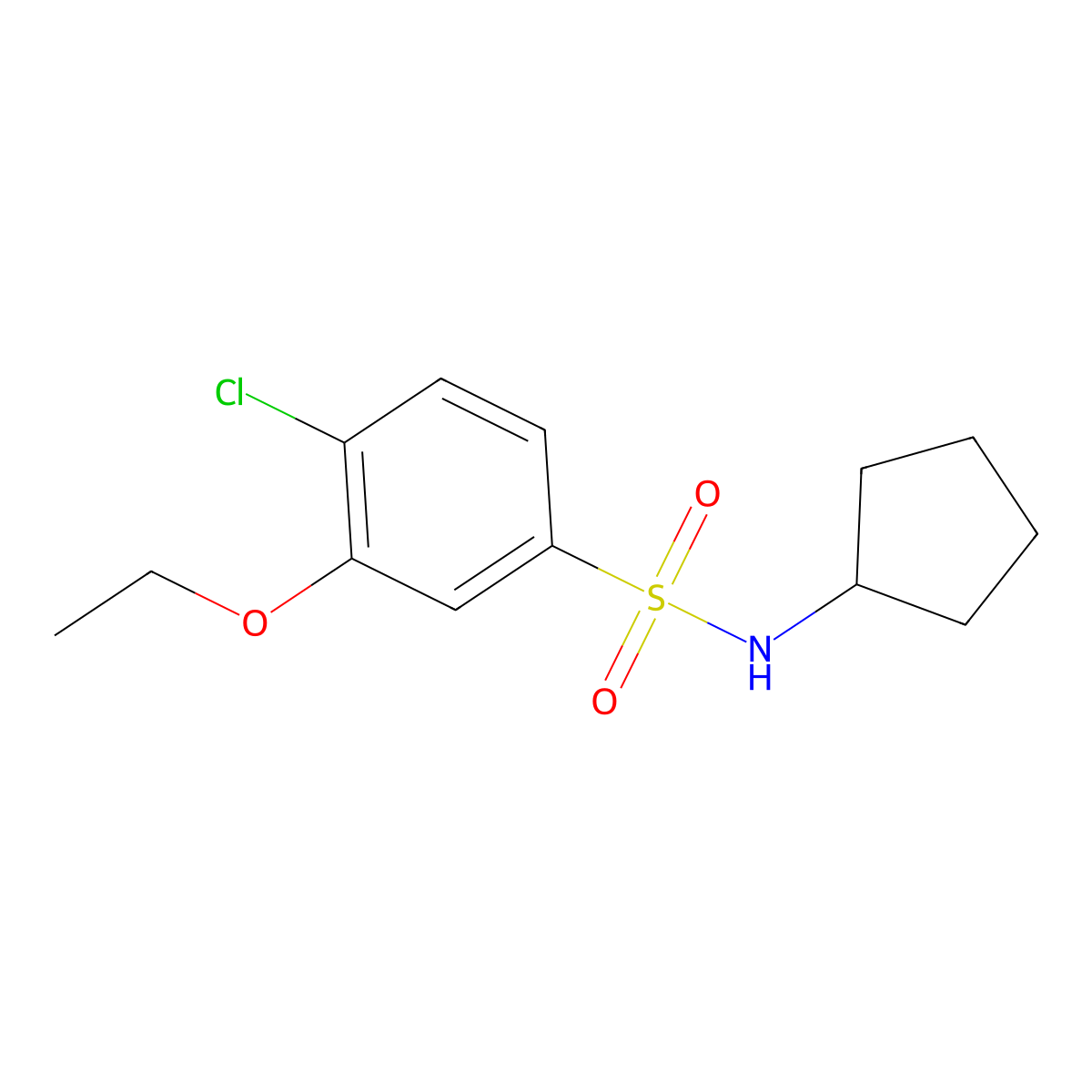 4-chloro-N-cyclopentyl-3-ethoxybenzenesulfonamide molecular structure, CAS 791844-85-4