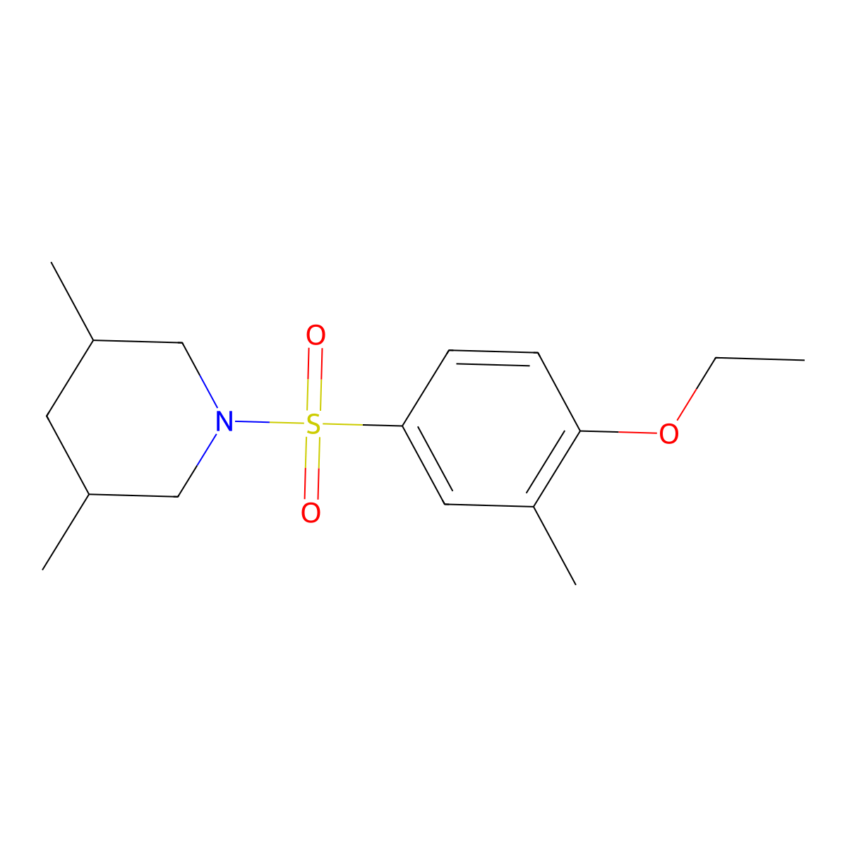 1-(4-Ethoxy-3-methylphenyl)sulfonyl-3,5-dimethylpiperidine molecular structure, CAS 791844-94-5