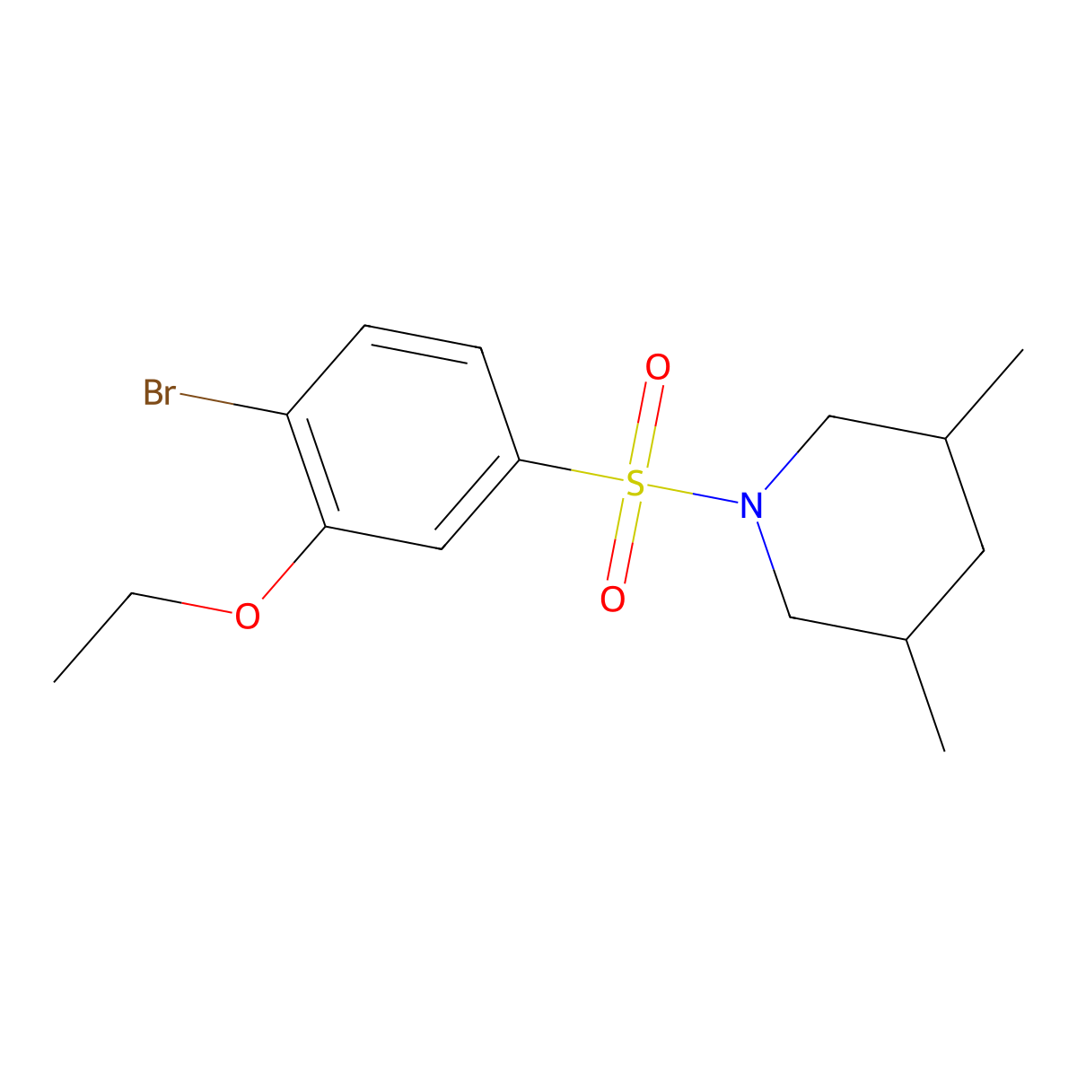 1-(4-Bromo-3-ethoxybenzenesulfonyl)-3,5-dimethylpiperidine molecular structure, CAS 791844-99-0