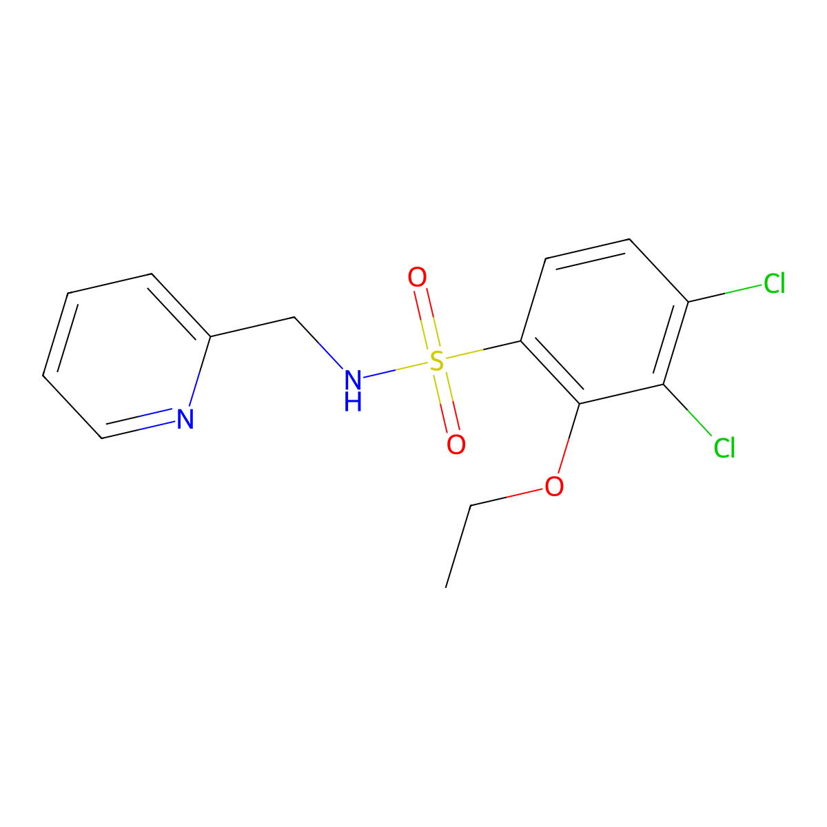 3,4-dichloro-2-ethoxy-N-(2-pyridinylmethyl)benzenesulfonamide molecular structure, CAS 791845-03-9