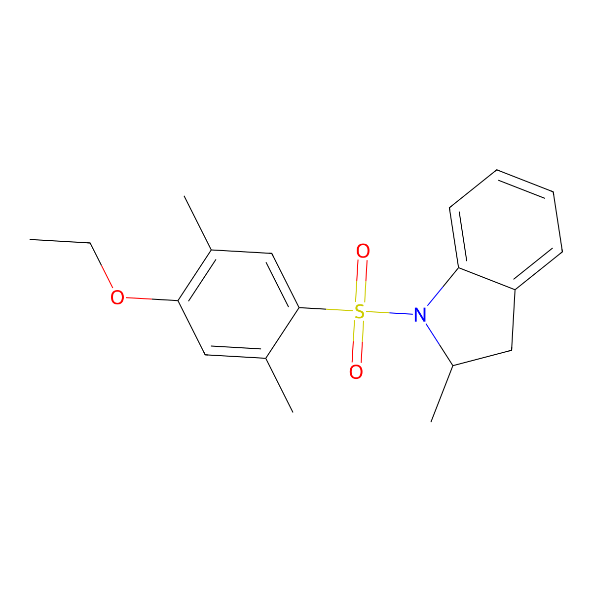 1-(4-Ethoxy-2,5-dimethylphenyl)sulfonyl-2-methyl-2,3-dihydroindole molecular structure, CAS 791845-05-1