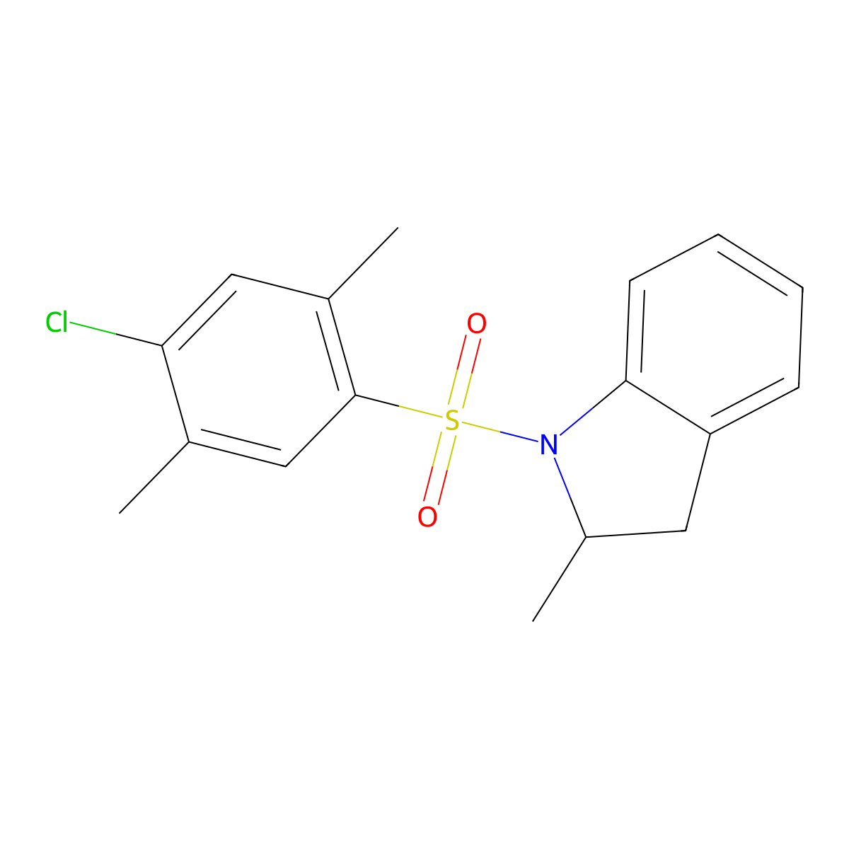 1-[(4-Chloro-2,5-dimethylphenyl)sulfonyl]-2-methylindoline molecular structure, CAS 791845-06-2
