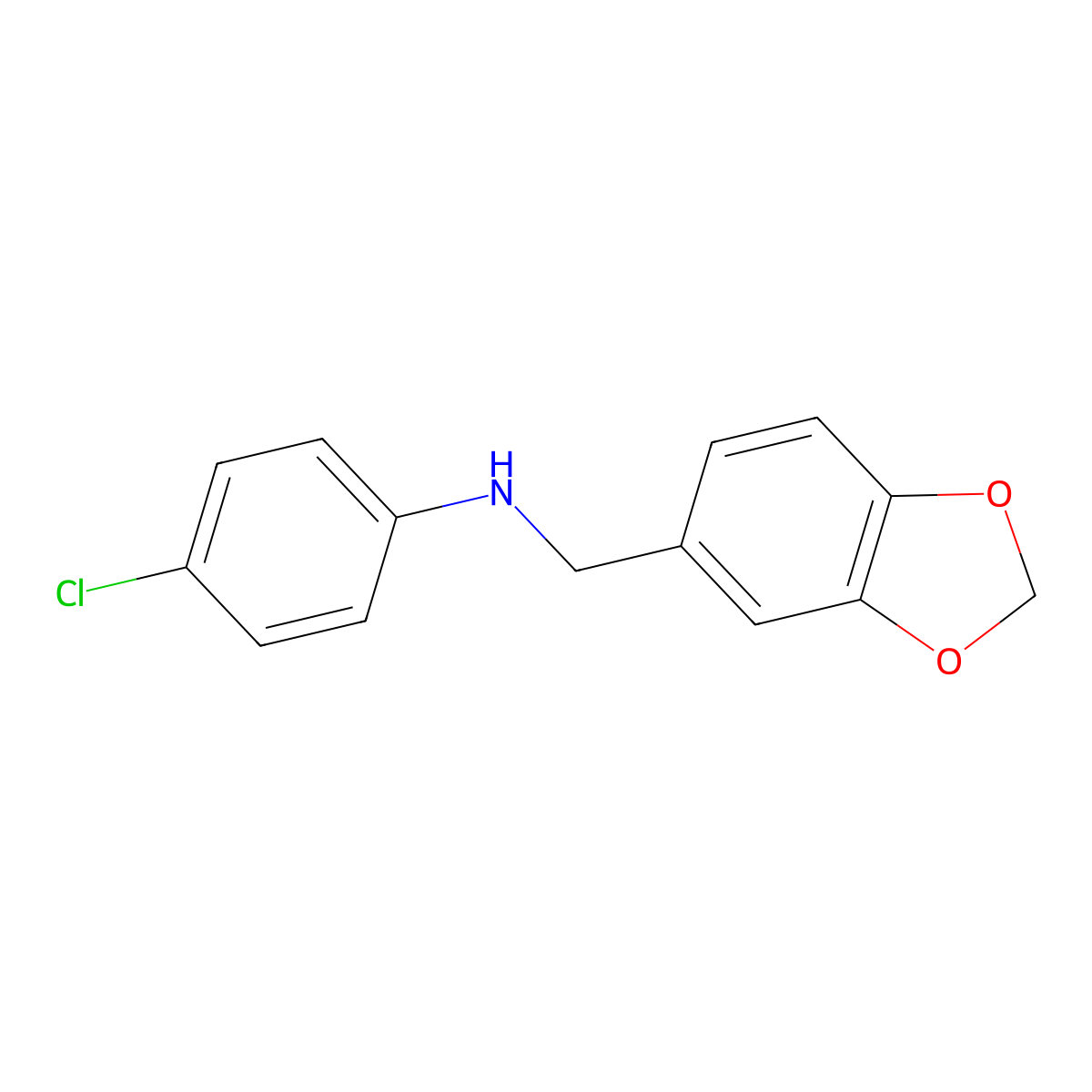 N-(1,3-benzodioxol-5-ylmethyl)-4-chloroaniline molecular structure, CAS 79185-47-0