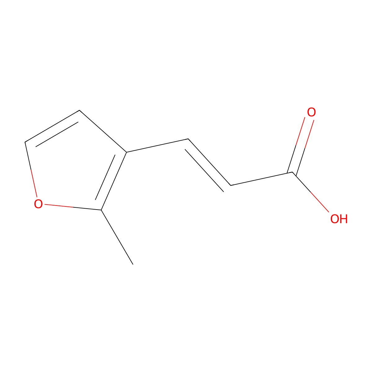 (E)-3-(2-Methylfuran-3-yl)acrylic acid molecular structure, CAS 79190-45-7