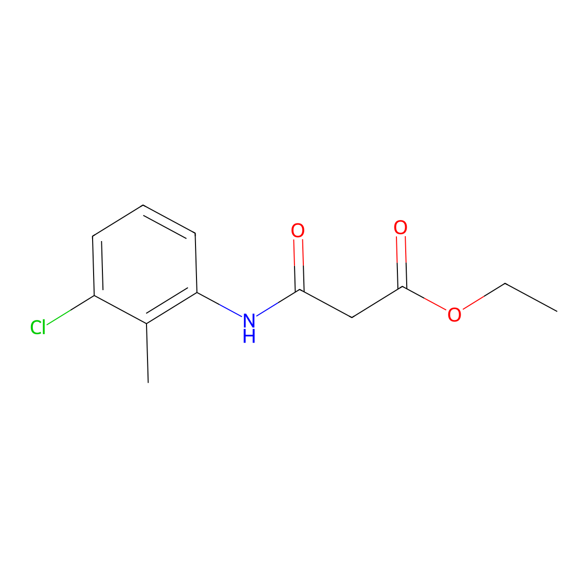 N-(3-Chloro-2-methyl-phenyl)-malonamic acid ethyl ester molecular structure, CAS 79195-36-1