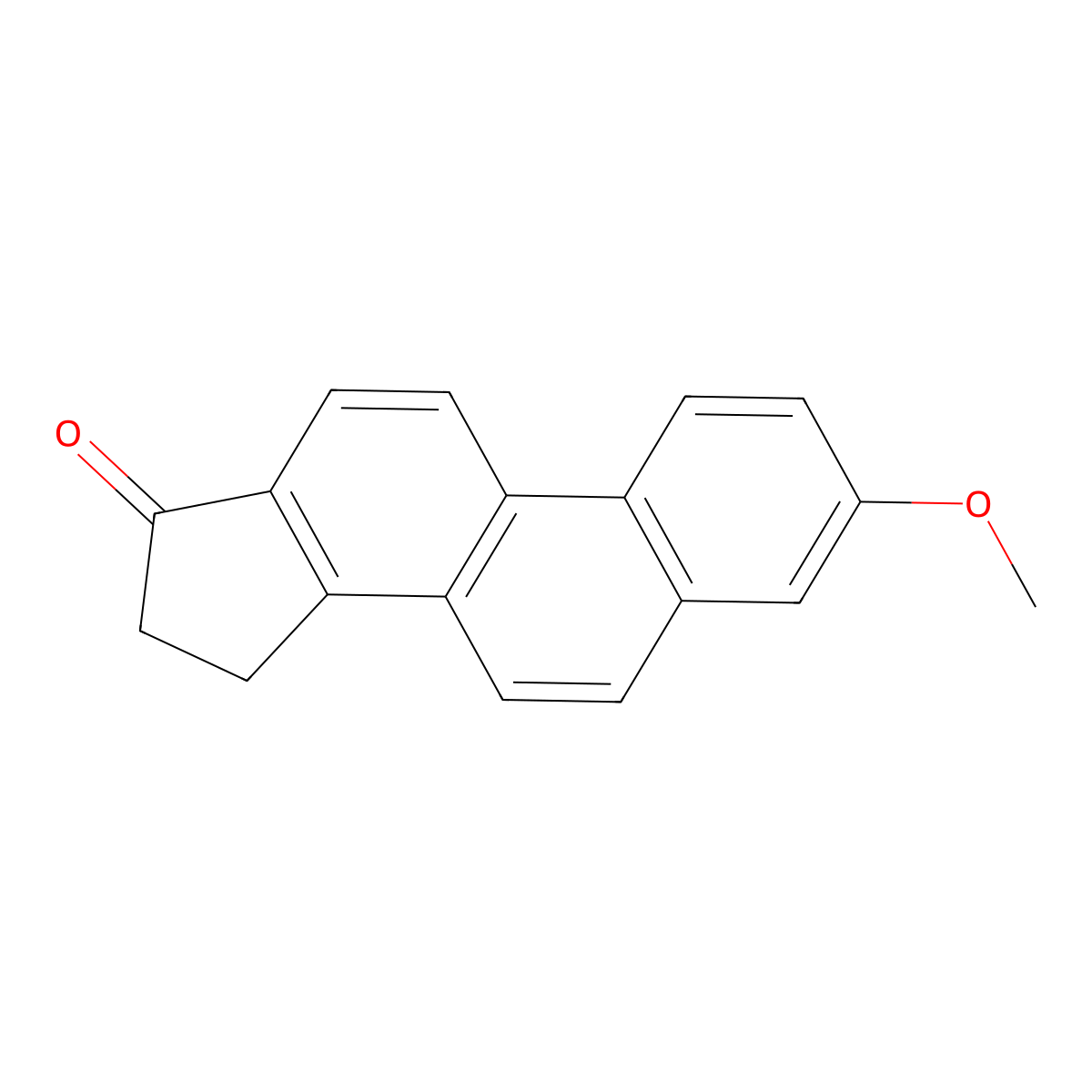 17H-Cyclopenta(a)phenanthren-17-one, 15,16-dihydro-3-methoxy- molecular structure, CAS 792-07-4
