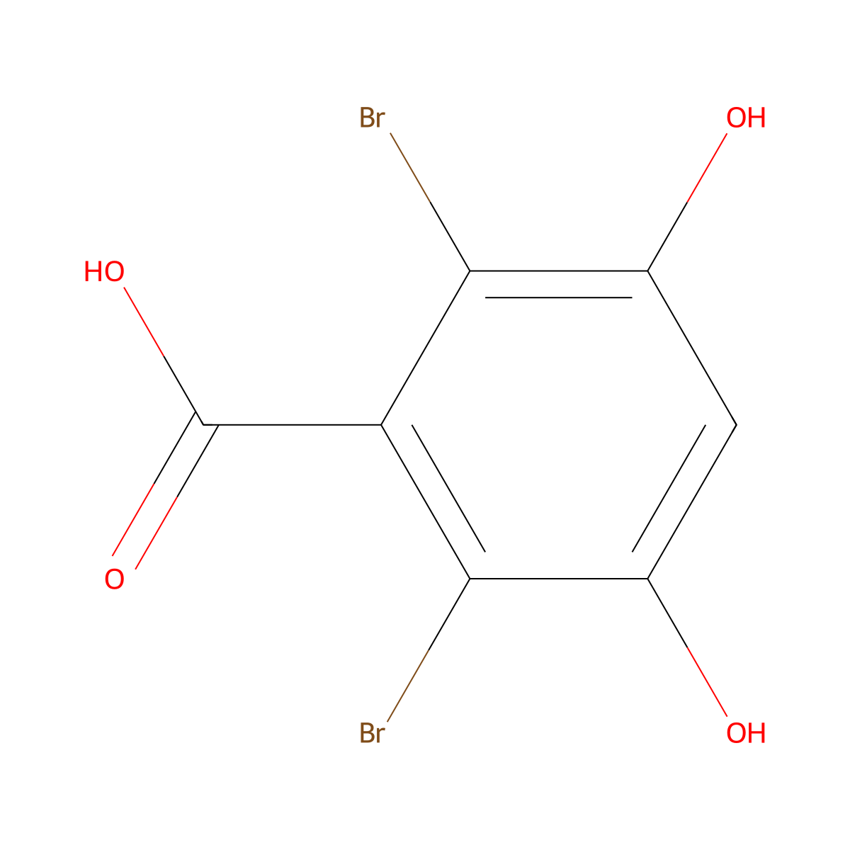 2,6-Dibromo-3,5-dihydroxybenzoic acid molecular structure, CAS 79200-80-9