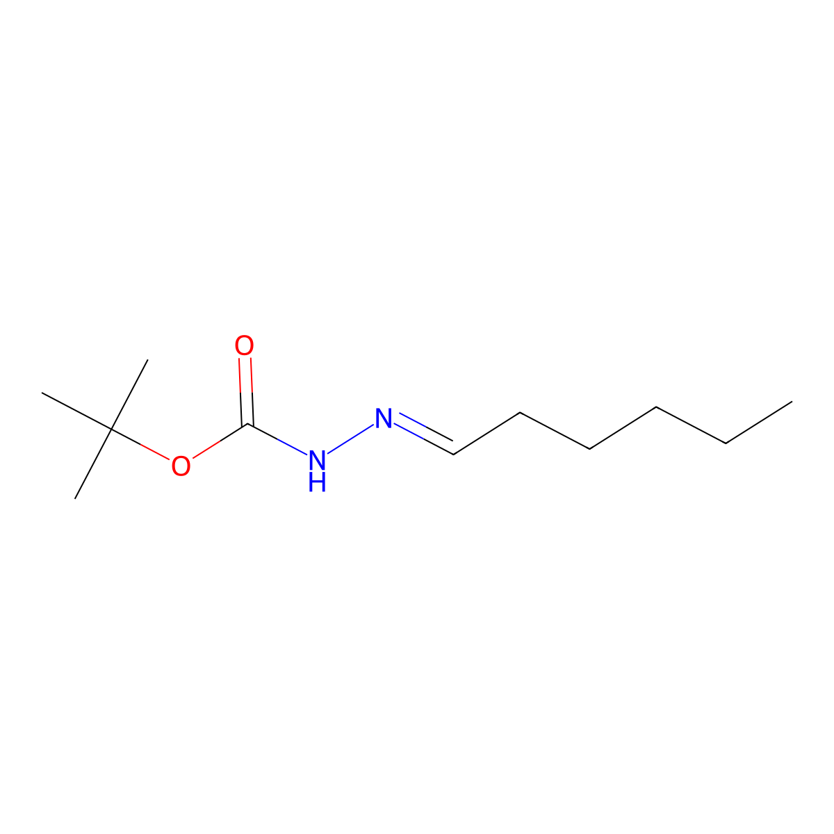 N'-Hexylidene-hydrazinecarboxylic acid tert-butyl ester molecular structure, CAS 79201-37-9