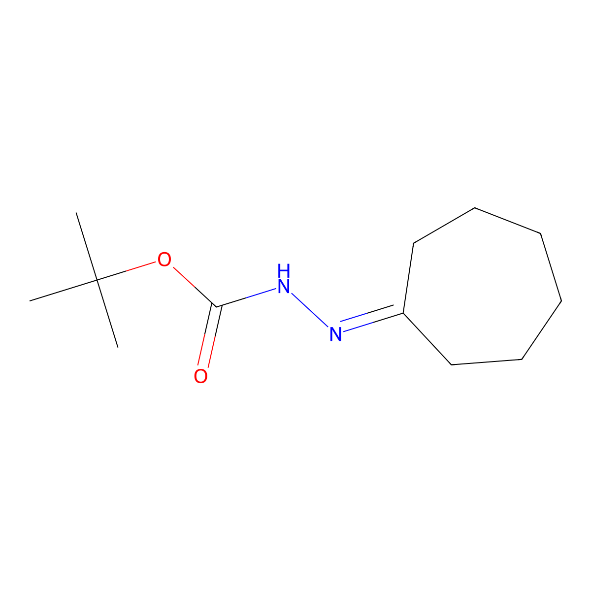 1,1-Dimethylethyl 2-cycloheptylidenehydrazinecarboxylate molecular structure, CAS 79201-40-4