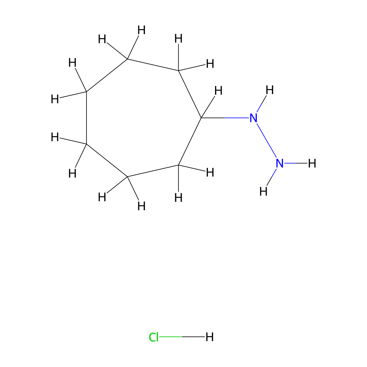 Cycloheptylhydrazine--hydrogen chloride (1/1) molecular structure, CAS 79201-43-7
