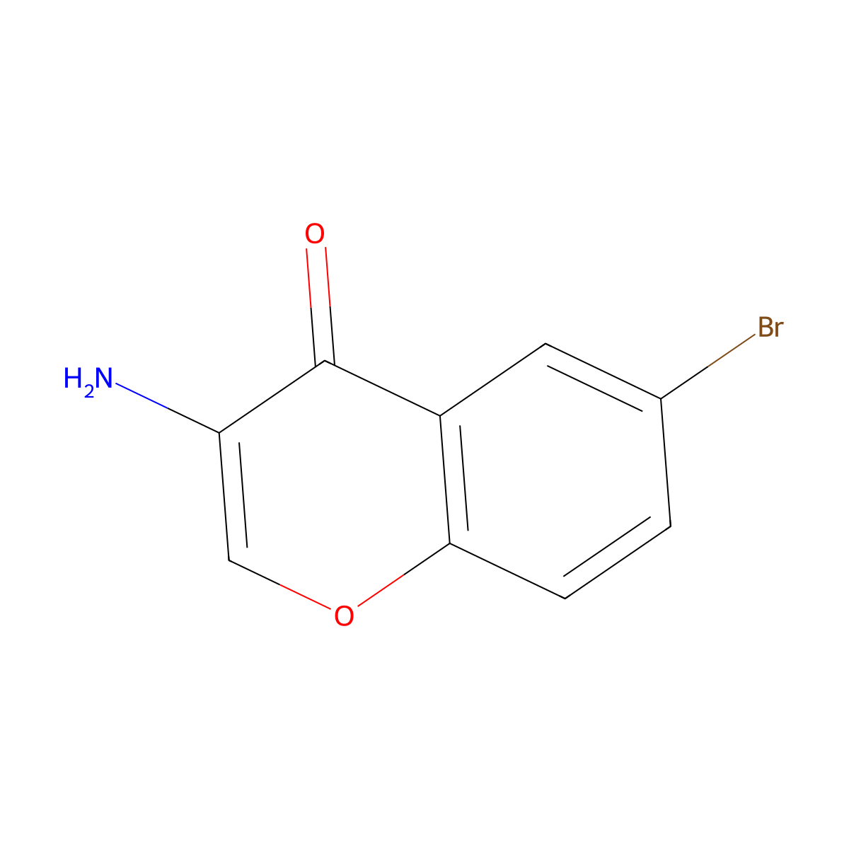 3-Amino-6-bromo-4H-chromen-4-one molecular structure, CAS 79205-32-6