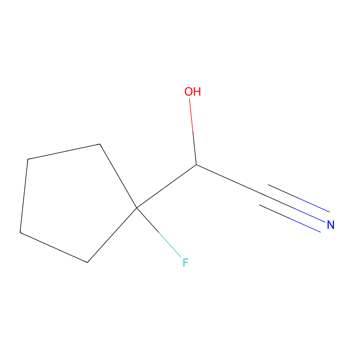 (1-Fluorocyclopentyl)(hydroxy)acetonitrile molecular structure, CAS 79205-55-3