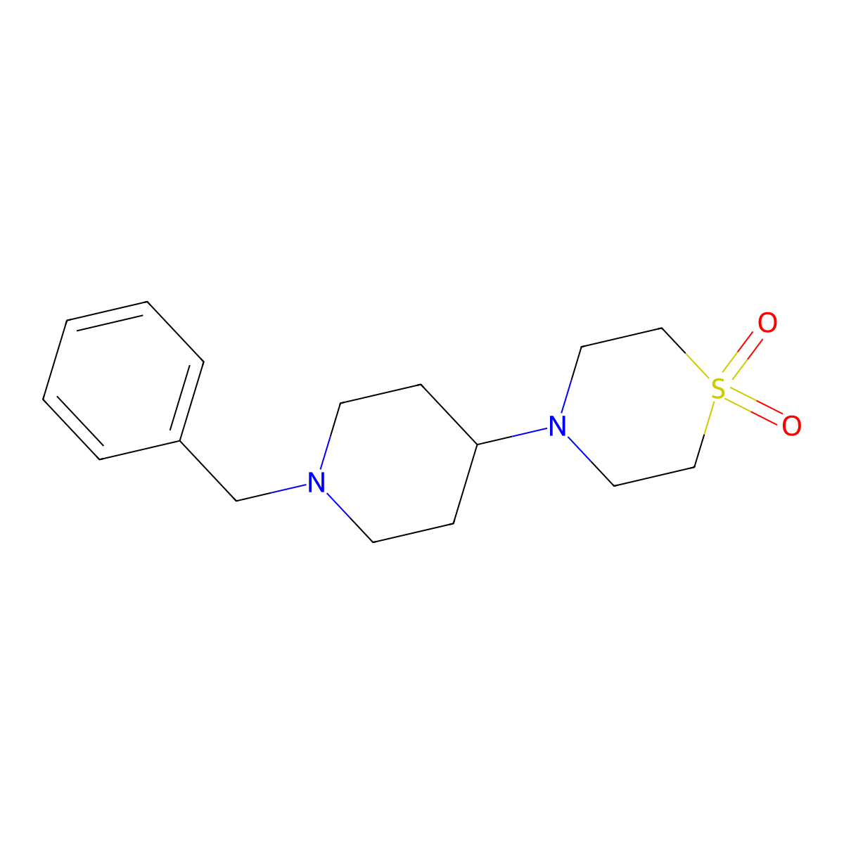 4-(1-Benzylpiperidin-4-yl)-1,4-thiazinane 1,1-dioxide molecular structure, CAS 79206-95-4