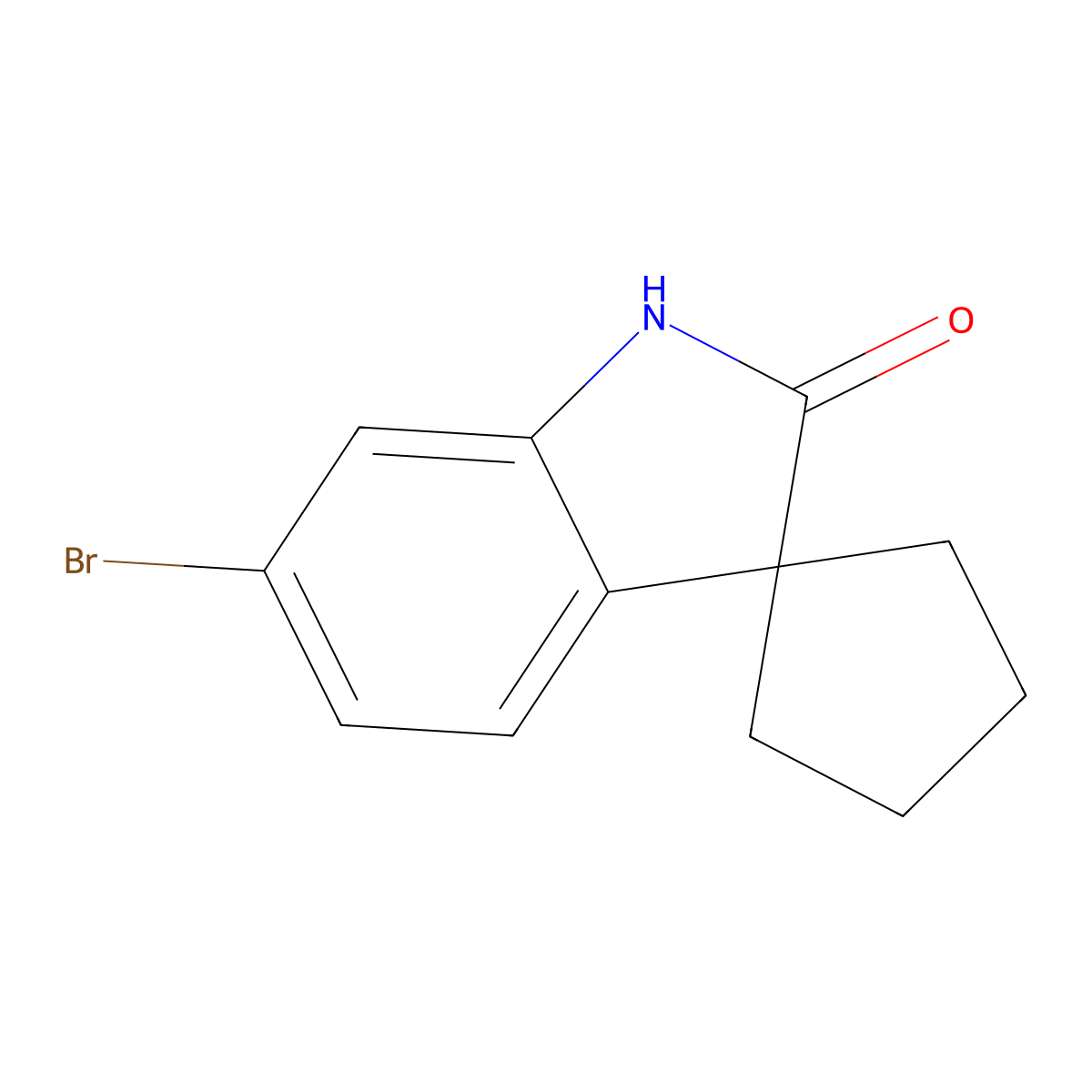 6'-Bromospiro[cyclopentane-1,3'-indolin]-2'-one molecular structure, CAS 79208-84-7